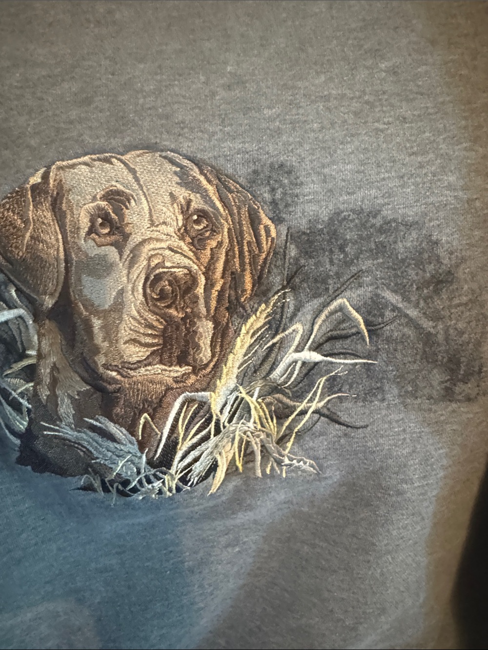 croft & barrow Gray Sweatshirt with Retriever Graphic - Picture 4 of 4